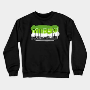 Queer! Aromantic Flag! Crewneck Sweatshirt